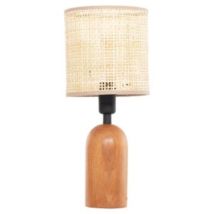 Table lamp Lyktur Hm4709 beige woven drop-wooden base Φ15.5x35.5hcm.