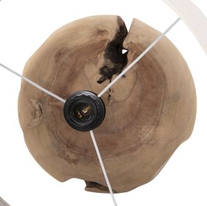 Table lamp Oranye teak wood-white Pvc drop Φ40x53hcm Hm4421