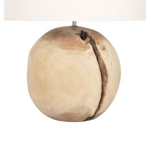 Table lamp Oranye teak wood-white Pvc drop Φ40x53hcm Hm4421