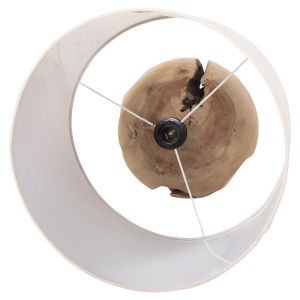 Table lamp Oranye teak wood-white Pvc drop Φ40x53hcm Hm4421