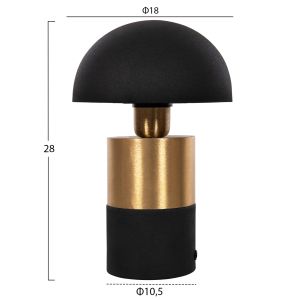 Table lamp Pune metal in black-gold D18x28hcm,04, Hm4255
