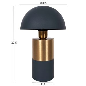Table lamp Pune, metal in anthracite blue with gold, D20.5x32.5cm Hm4245.05