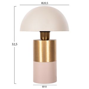 Table lamp Pune, metal in beige with gold, D20.5x32.5cm Hm4245.10