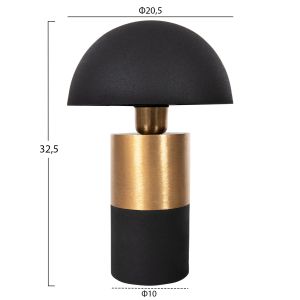 Table lamp Pune, metal in dark olive color with gold, D20.5x32.5cm Hm4245.04