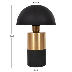 Pune table lamp, metal in black with gold, D20.5x32.5cm Hm4254.04