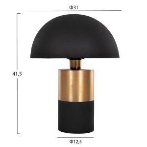 Pune table lamp, metal in black with gold, D31x41.5cm Hm4253.04
