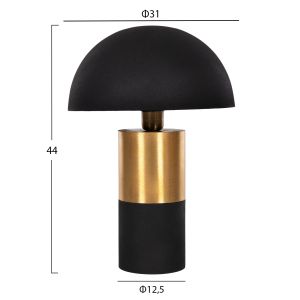 Pune table lamp, metal in black with gold, D31x44cm Hm4252,04