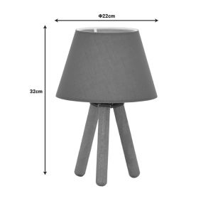 Table lamp Pwl-1071 å27 gray-walnut D22x32cm