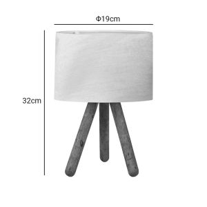 Table lamp Pwl-1071 I ε27 beige-walnut D19x32cm