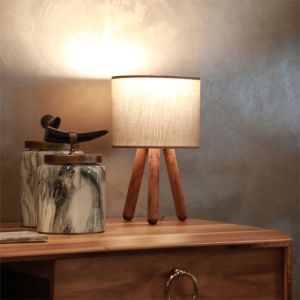 Table lamp Pwl-1151 E27 anthracite-walnut D19x32cm