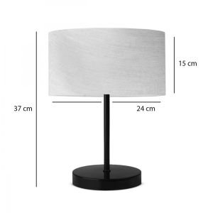 Roojee E27 table lamp in beige-black lampshade D24x37cm