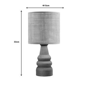 Table lamp Salpe wood and Pe rattan in natural color D15x32cm