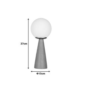 Seziko E27 table lamp with natural lampshade, 15x37 cm