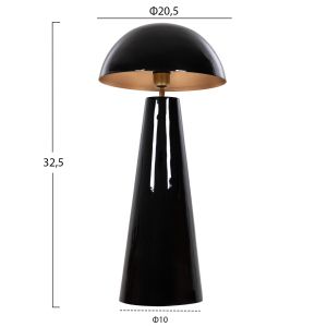 Table lamp Smush metal in black-rotating cap D32.5x69cm Hm4258.04