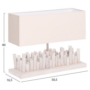 Table lamp Twiggy Hm4426 wood in white 50.5x16.5x40cm.