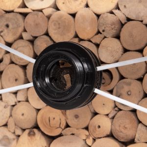 Table lamp Twiggy Hm4437 wooden rattan and white canvas 50.5x16x45.5cm.