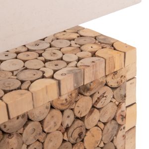 Table lamp Twiggy Hm4437 wooden rattan and white canvas 50.5x16x45.5cm.