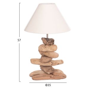 Table lamp Tygo Hm4436 Driftwood and white shade Φ35x57cm.