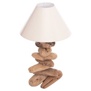 Table lamp Tygo Hm4436 Driftwood and white shade Φ35x57cm.
