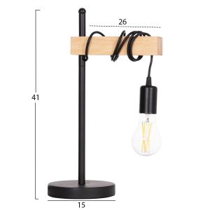 Table lamp Volks Hm4659 metal - wood 15x26x41cm.