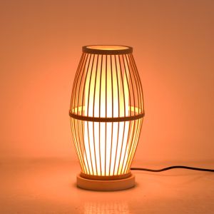 Table lamp Werek E27 bamboo in natural color D18x33cm
