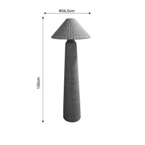 Mesulus floor lamp natural rattan boho style D56.5x150cm