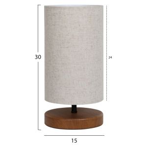 Table lamp with brown base and ecru raffia cover, Hm7596,02