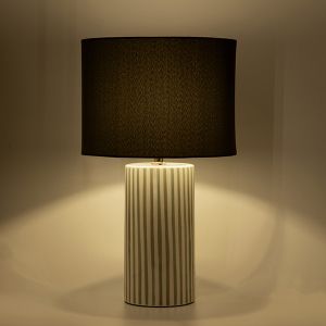 Table lamp with fabric shade green ceramic white - light green 27x27x47cm