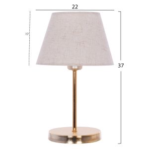 Table lamp with gold base and column, black cover, Hm7600,02