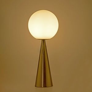 Table lamp with glass shade white metallic silver 20x20x49.5cm