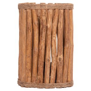 Cylindrical table lamp Gwyn Hm4435 wooden rattan branches in natural color Φ18.5x28.5cm.