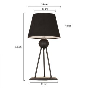 Table lamp black color Hm7396,01 21x53cm