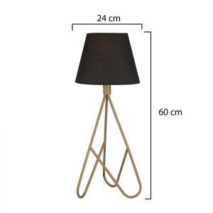 Table metal lamp black/gold Hm7567,02 24x60hcm