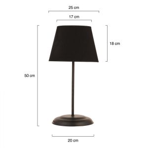 Table metal lamp black color Hm7569,01 25x50ycm