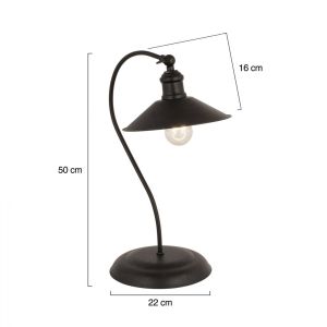 Table metal lamp black color Hm7571,01 22x50hcm