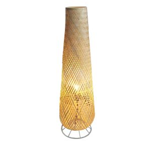 Tabletop freestanding floor lamp Solian bamboo boho style D27x96cm
