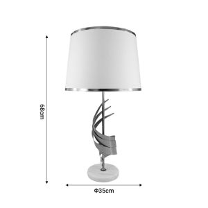 Night lamp Astral Inart E27 metal gold color with white shade D35x68cm