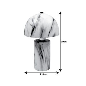 Night lamp Euphore Inart E27 ceramic white marble color D18x29cm