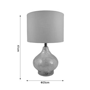 Night lamp Guidance Inart E27 white glass and white shade D25x41cm
