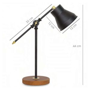 Night lamp Hm7584.01 with brown base and black shade