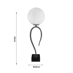 Night lamp Pinnacle Inart E27 metal gold color and glass D20x65cm