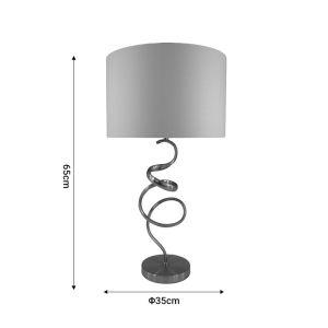 Valou Inart night lamp E27 silver aluminum with white shade D35x65cm