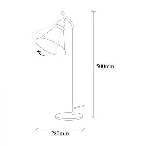 Night lamp black/gold Hm7290 D28x50cm