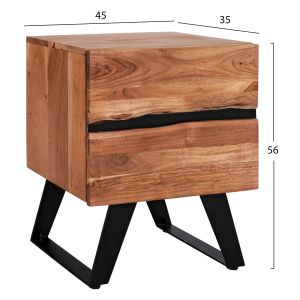 Нощно шкафче Alicia-a Hm8360,11 акация масив 45x35x56