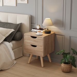 Dinkl bedside table, Hm2472.01, melamine-2 drawers, sonema, 29.7x29.7x45hcm