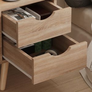 Dinkl bedside table, Hm2472.01, melamine-2 drawers, sonema, 29.7x29.7x45hcm