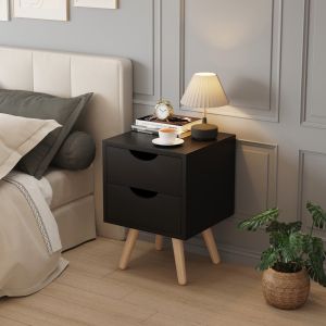 Dinkl bedside table, Hm2472.02, melamine-2 drawers, wine, 29.7x29.7x45hcm