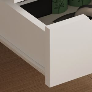 Dinkl bedside table, Hm2472.03, melamine-2 drawers, white, 29.7x29.7x45hcm