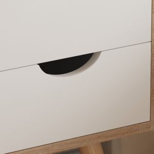 Dinkl bedside table, Hm2472.04, melamine-2 drawers, sonema-white, 29.7x29.7x45hcm