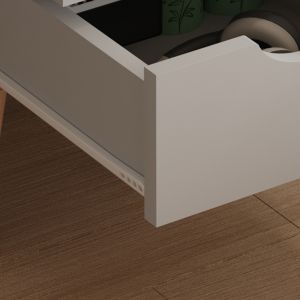 Dinkl bedside table, Hm2472.05, melamine-2 drawers, sonema-gray, 29.7x29.7x45hcm